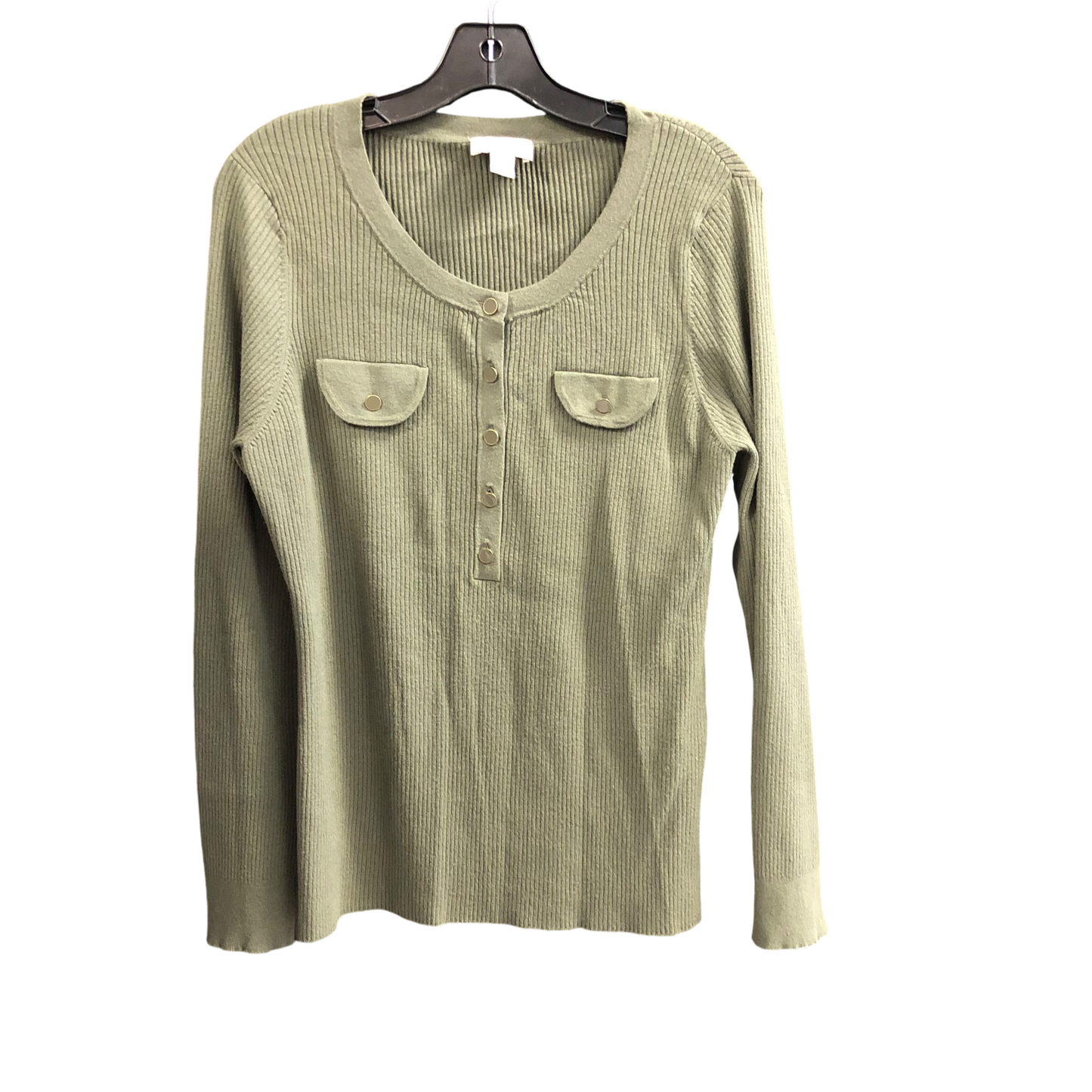 Top Long Sleeve By Loft In Green, Size: Xl