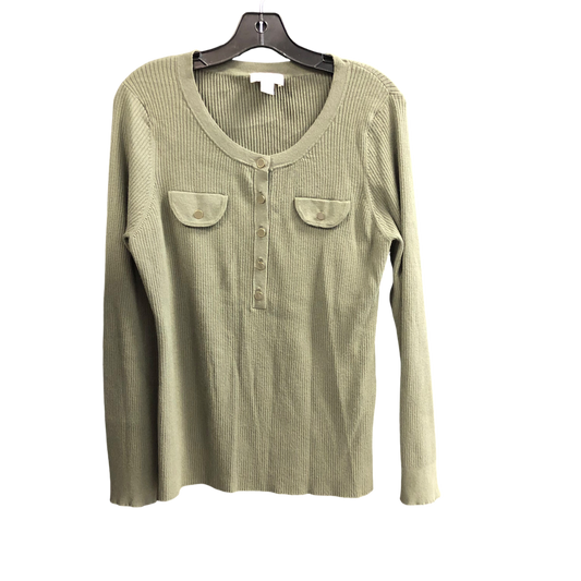 Top Long Sleeve By Loft In Green, Size: Xl