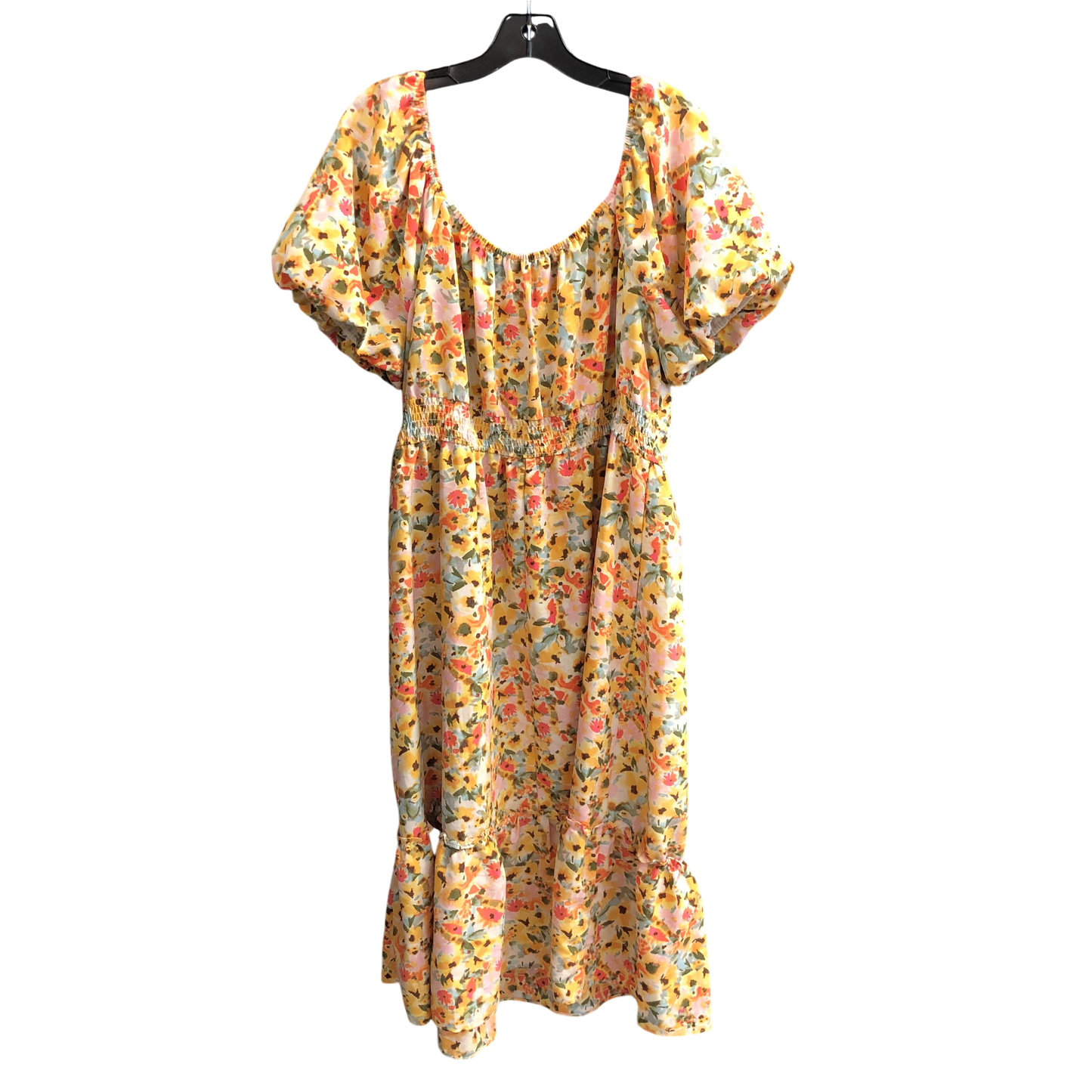 Dress Casual Midi By Luxology In Yellow, Size: 1x