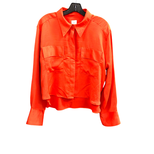 Top Long Sleeve By A New Day In Orange, Size: Xl