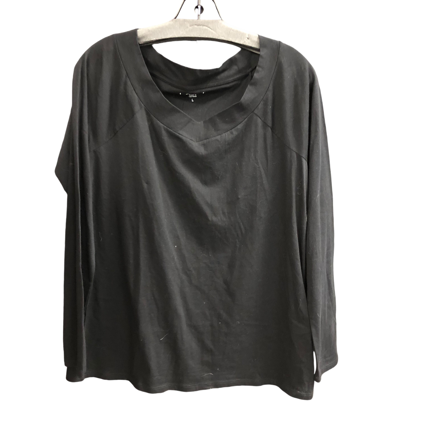 Top Long Sleeve Basic By Loft In Black, Size: L