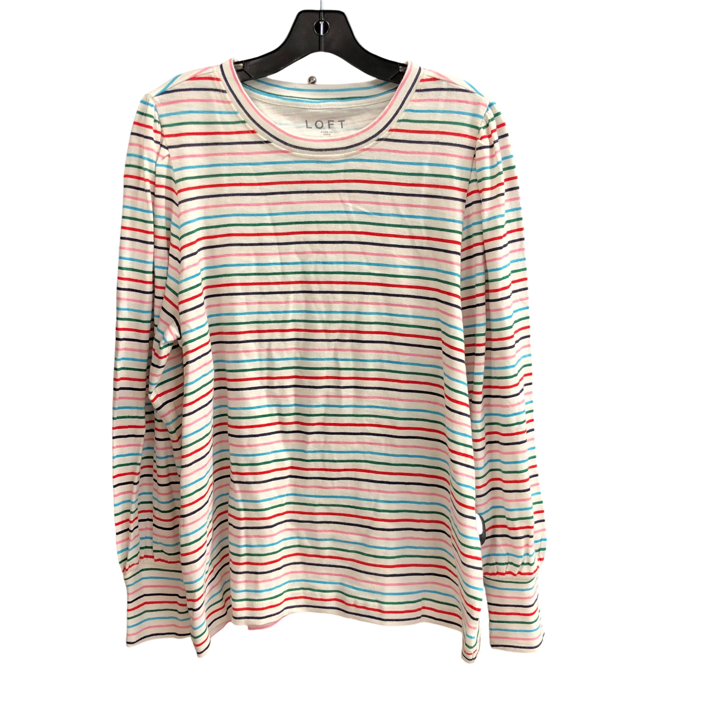 Top Long Sleeve By Loft In Striped Pattern, Size: Xl