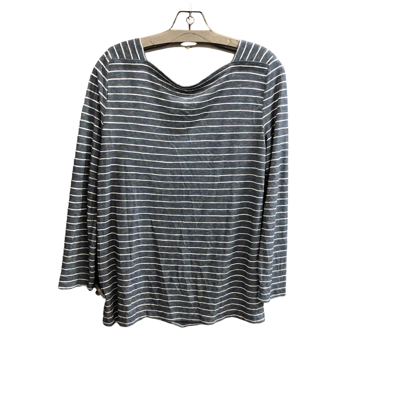 Top Long Sleeve By Loft In Blue & White, Size: M