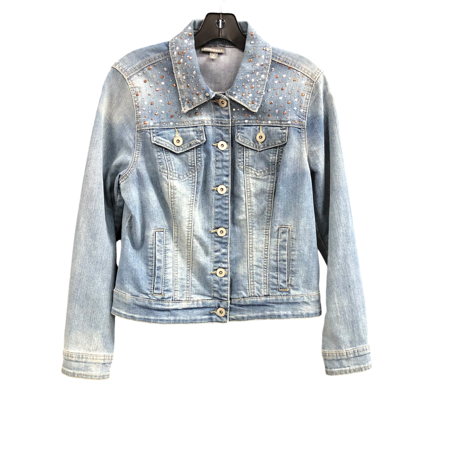 Jacket Denim By Roz And Ali In Blue Denim, Size: M