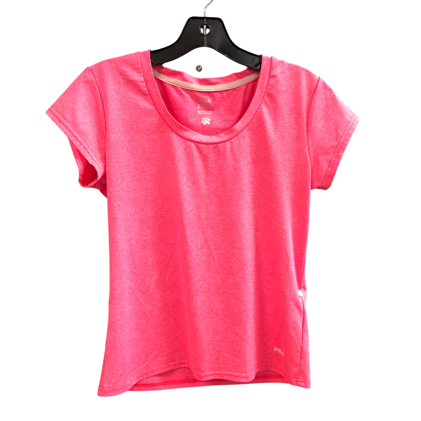 Athletic Top Short Sleeve By Fila In Pink, Size: M