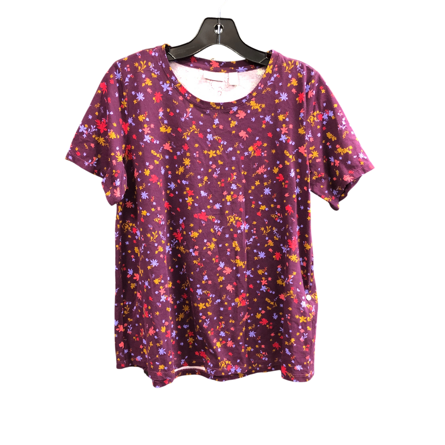 Top Short Sleeve By Logo In Purple, Size: S