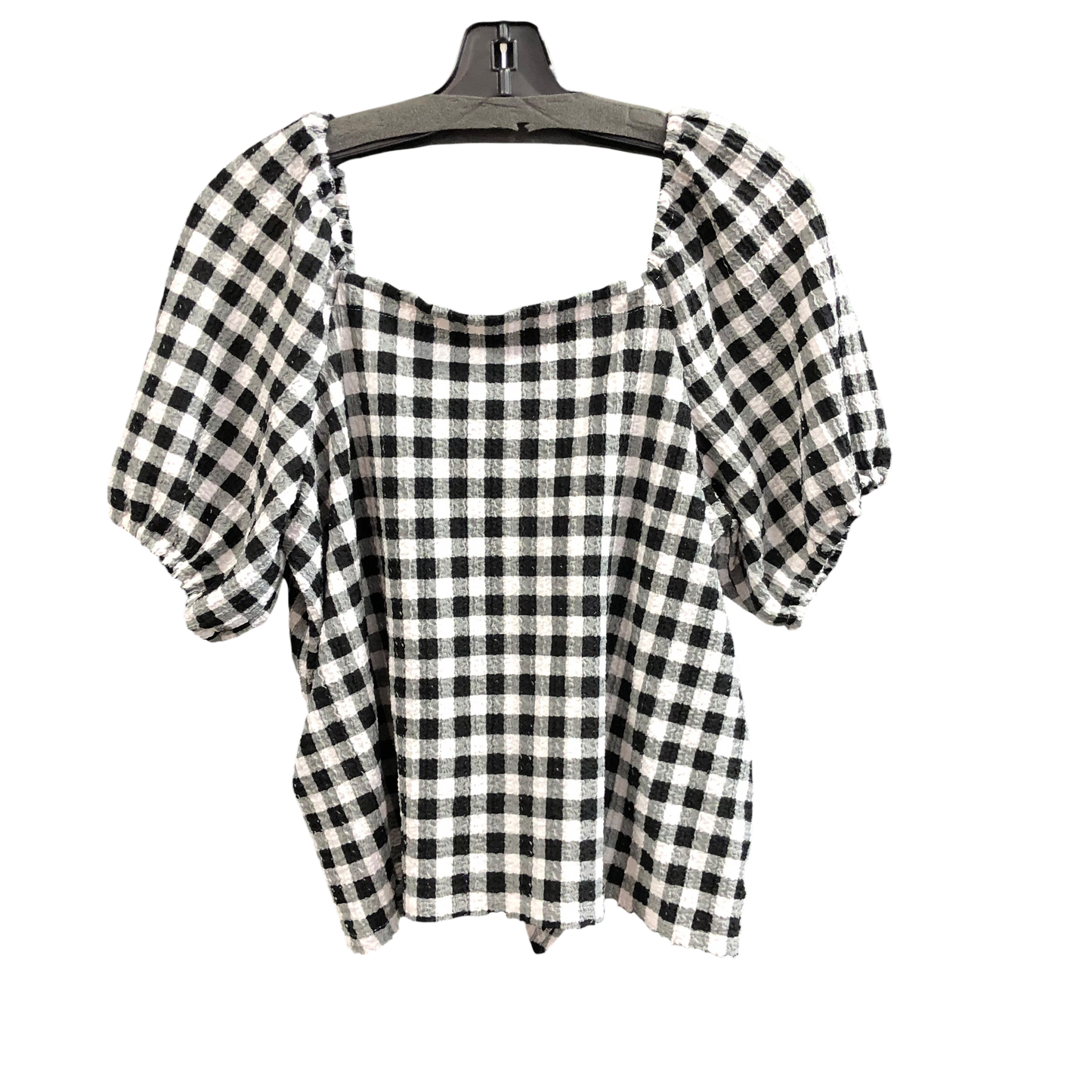 Top Short Sleeve By Loft In Black & White, Size: L