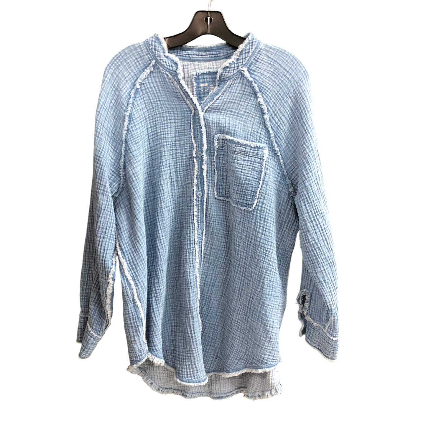 Top Long Sleeve By Aerie In Blue, Size: S