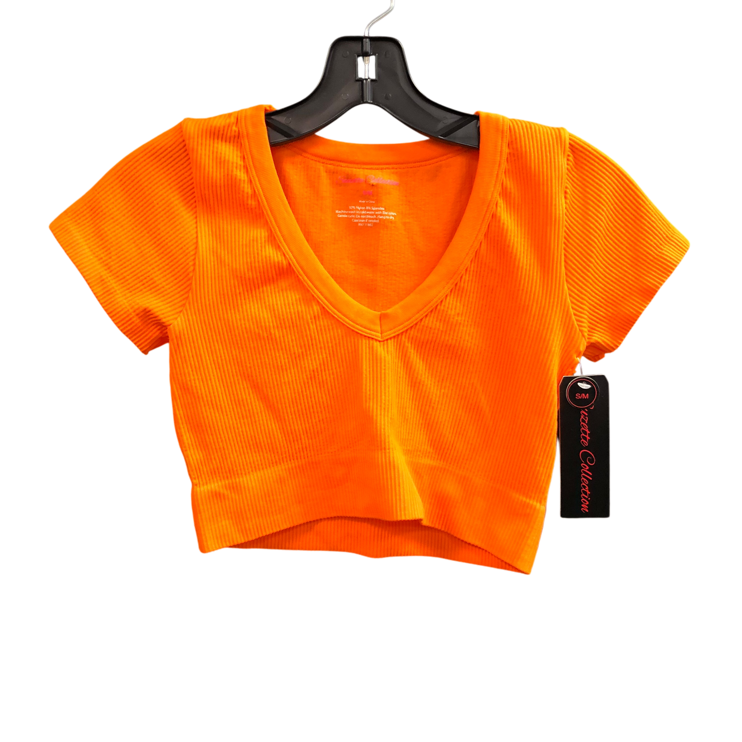 Athletic Top Short Sleeve By Cmc In Orange, Size: S