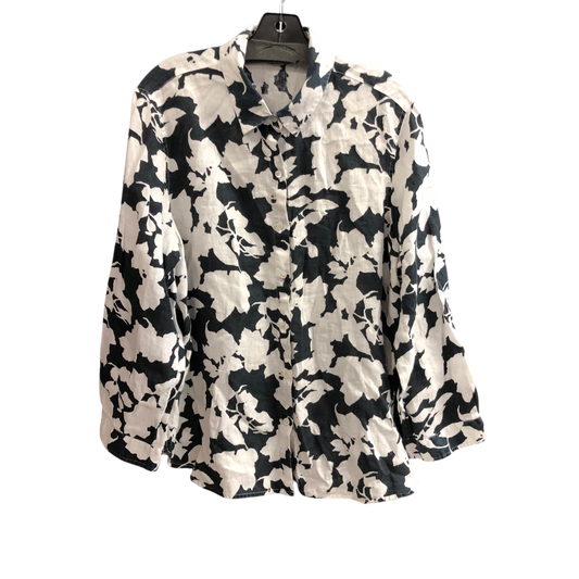 Top Long Sleeve By J. Jill In Black & White, Size: L