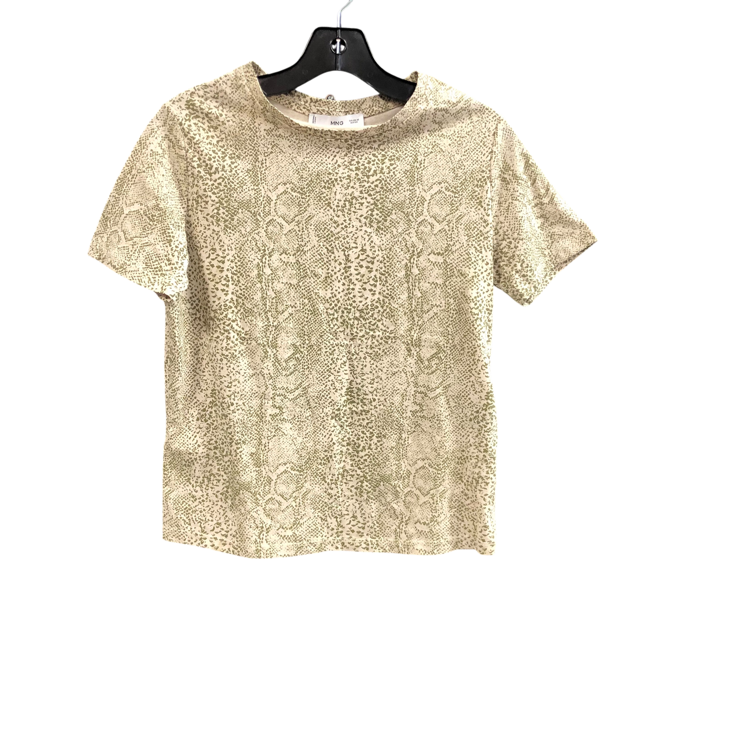 Top Short Sleeve By Mango In Cream & Green, Size: Xs