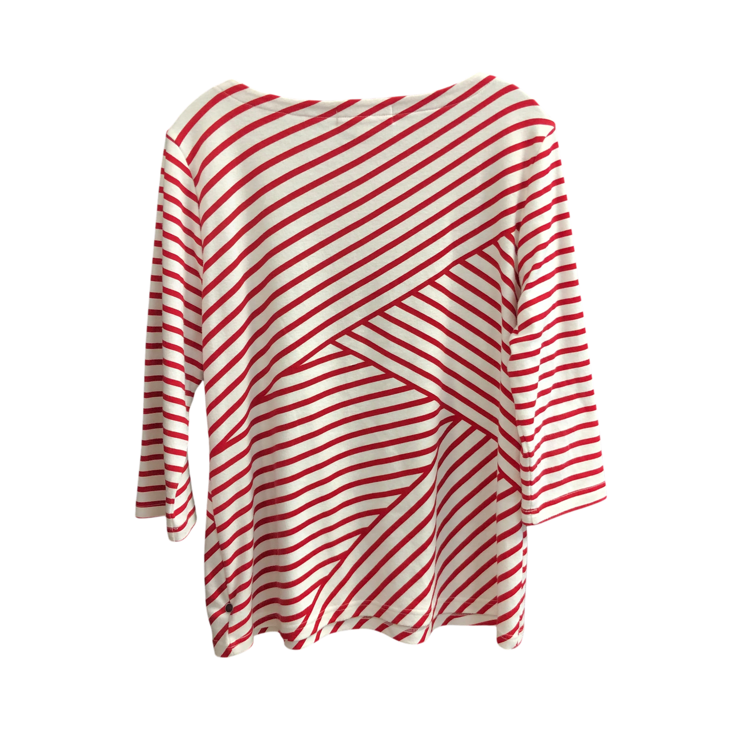 Top 3/4 Sleeve By Karen Scott In Striped Pattern, Size: L