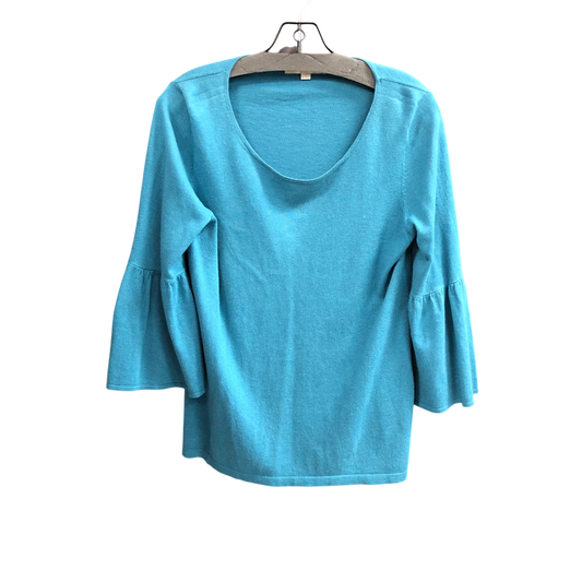 Top 3/4 Sleeve By Loft In Teal, Size: M