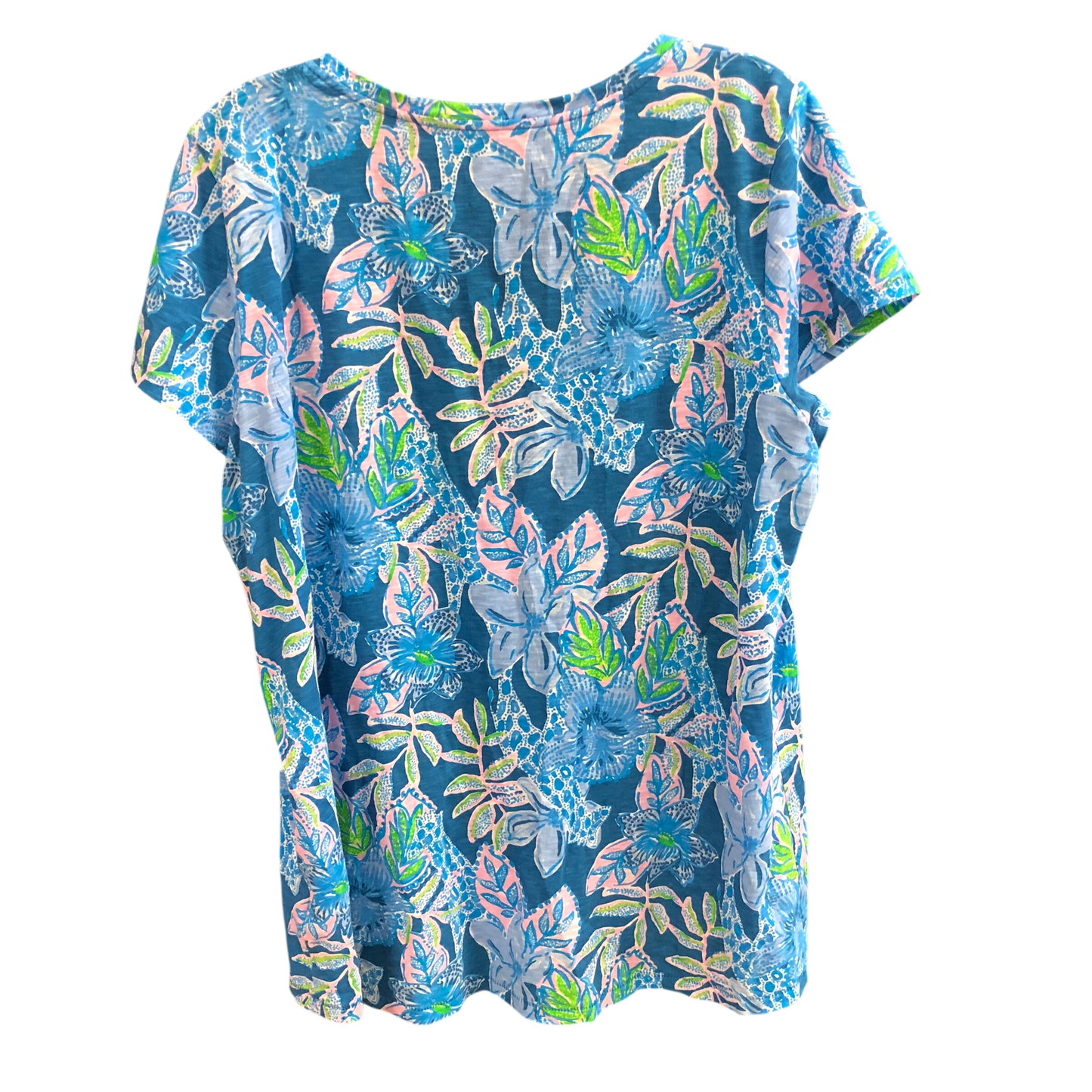 TOP SHORTSLEEVE BLUE DESIGNER BY LILLY PULITZER SIZE: L