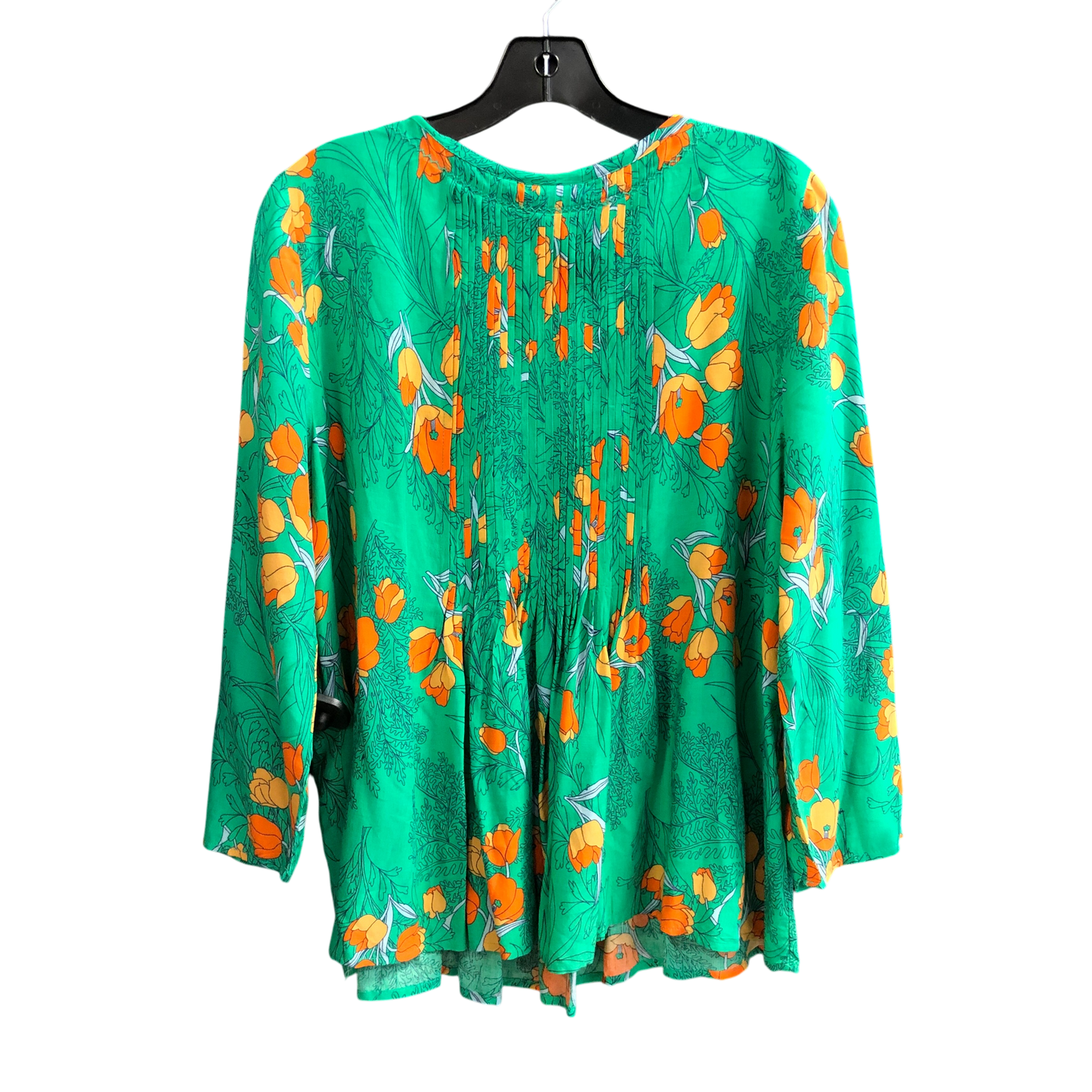 Top Long Sleeve By Cmc In Green, Size: L