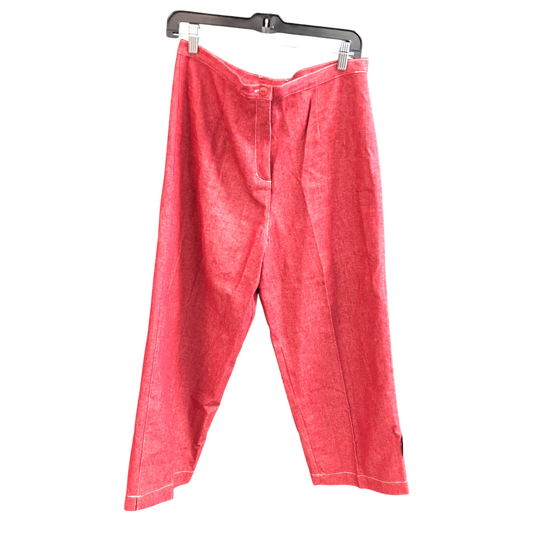 Pants Wide Leg By Dialogue Qvc In Red, Size: 12