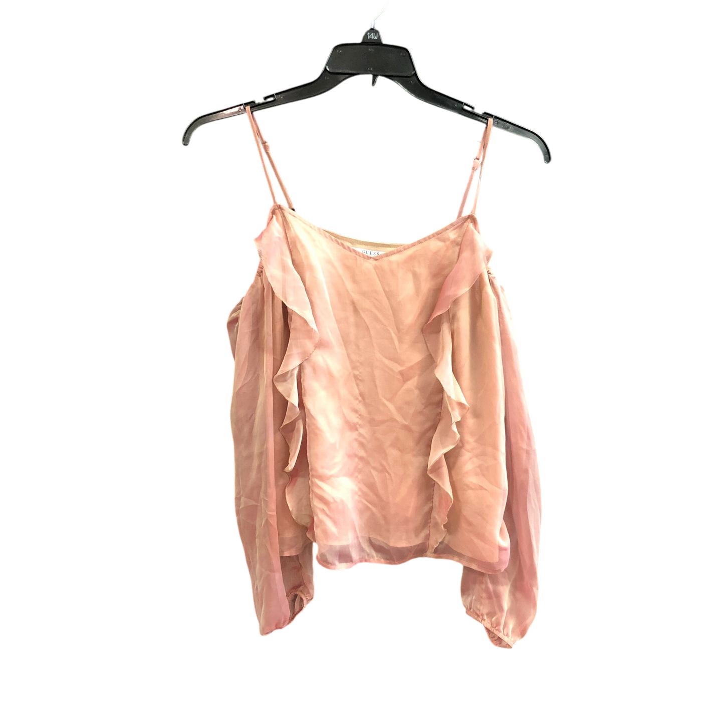 Top Long Sleeve By Guess In Pink, Size: S