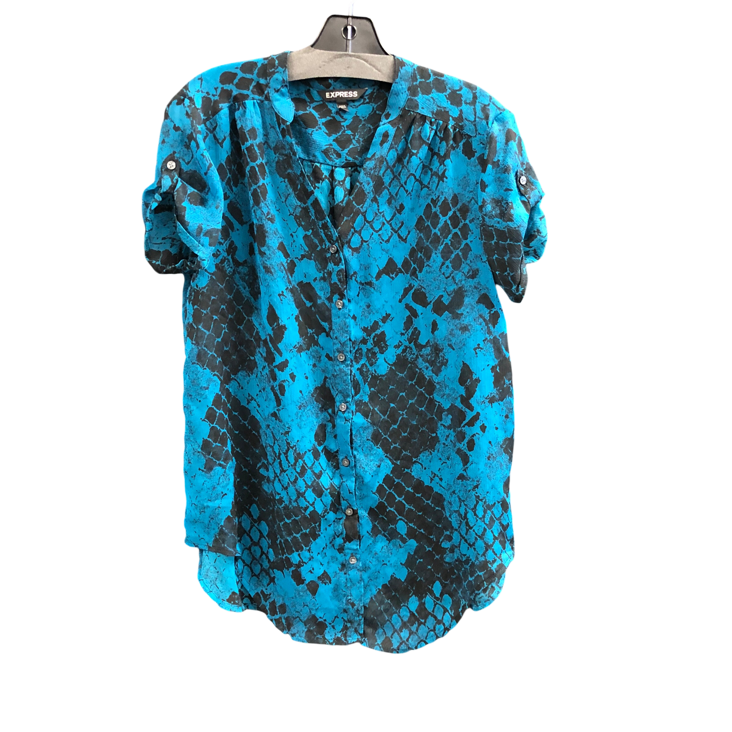 Top Short Sleeve By Express In Teal, Size: S