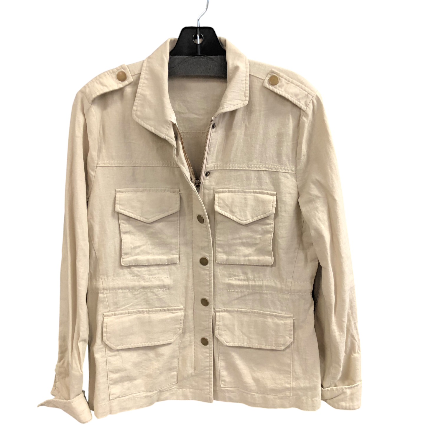 Jacket Shirt By New York And Co In Beige, Size: Xs