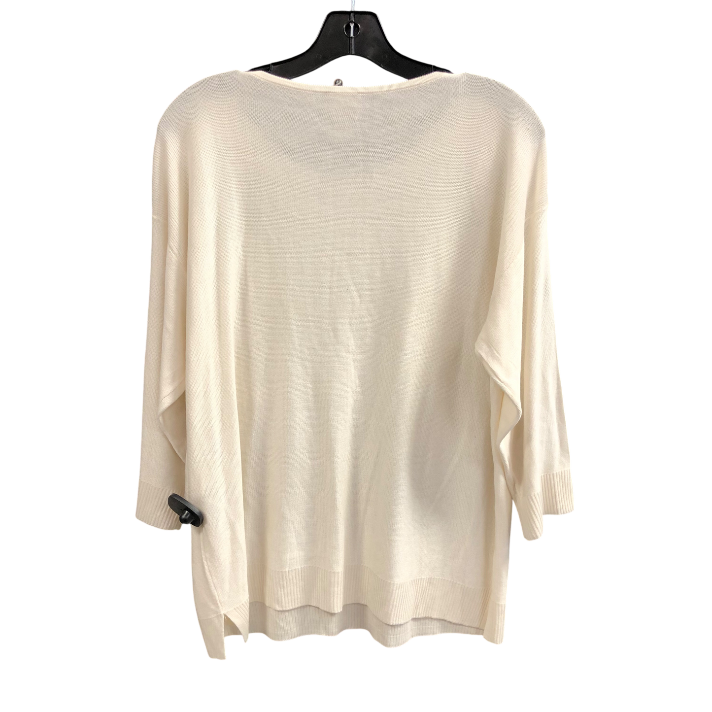 Sweater Short Sleeve By Chicos In Cream, Size: L