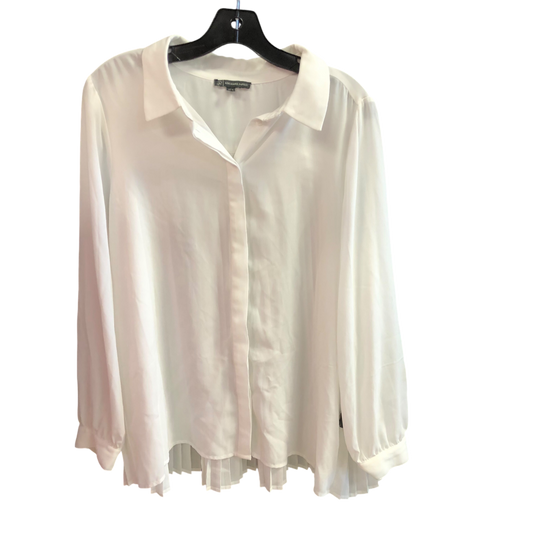 Top Long Sleeve By Adrianna Papell In White, Size: L