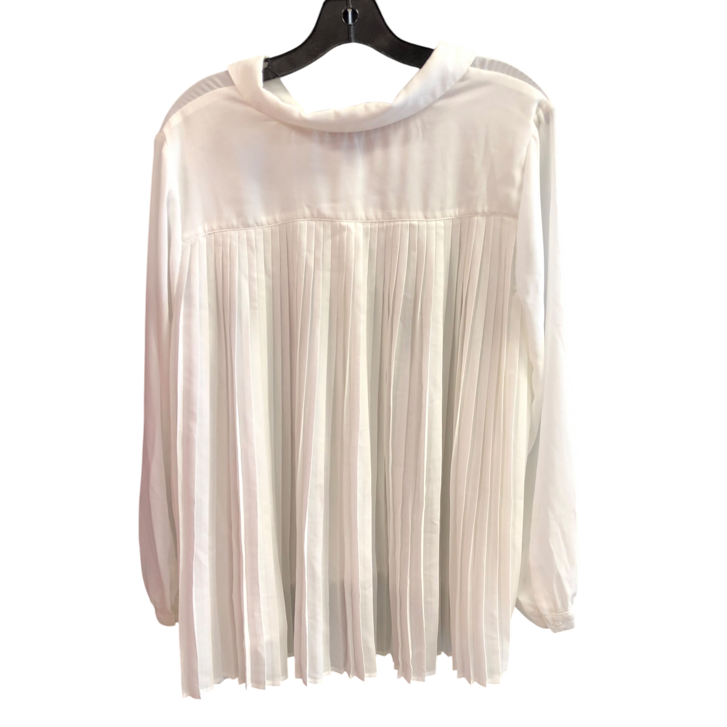 Top Long Sleeve By Adrianna Papell In White, Size: L