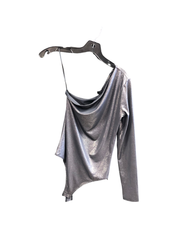 Top Long Sleeve By Express In Silver, Size: S