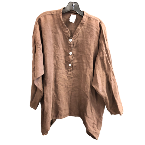 Top Long Sleeve By Cmc In Brown, Size: L