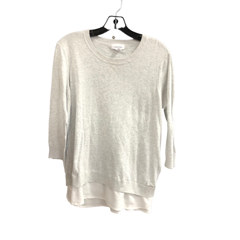 Top Long Sleeve By Calvin Klein In Grey, Size: L