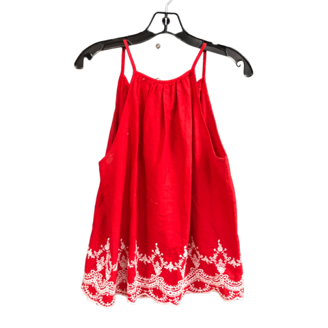 Top Sleeveless By Old Navy In Red & White, Size: M