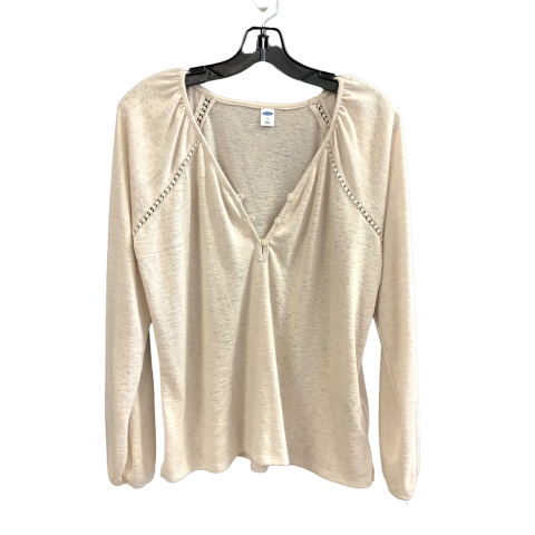 Top Long Sleeve By Old Navy In Cream, Size: M