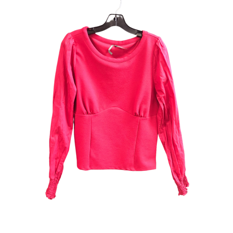 Top Long Sleeve Designer By Anthropologie In Pink, Size: L