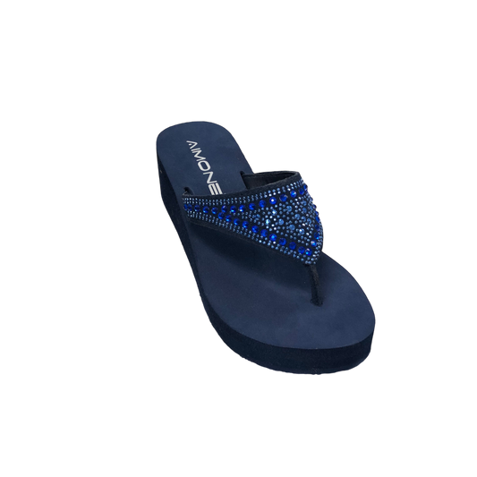 Sandals Heels Wedge By Cmc In Navy, Size: 6