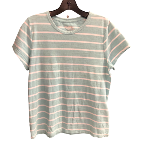 Top Short Sleeve By Time And Tru In Striped Pattern, Size: M