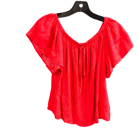 Top Short Sleeve By Express In Black & Red, Size: Xs