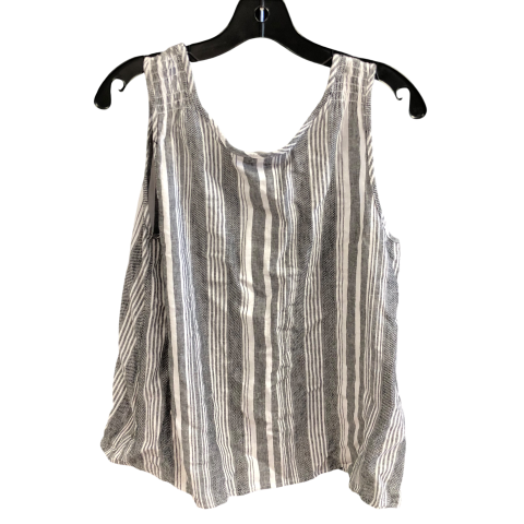 Top Sleeveless By Time And Tru In Grey & White, Size: S