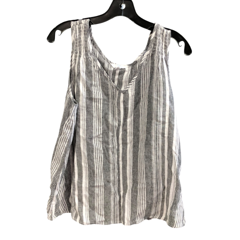 Top Sleeveless By Time And Tru In Grey & White, Size: S