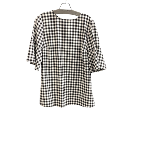 Top 3/4 Sleeve Designer By Neiman Marcus In Plaid Pattern, Size: M