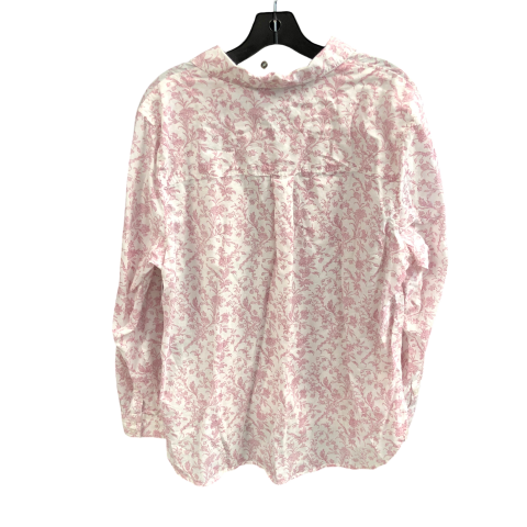 Top Long Sleeve By Gloria Vanderbilt In Pink & White, Size: Xl