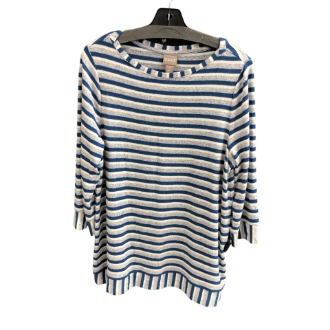 Top Long Sleeve By Chicos In Striped Pattern, Size: L