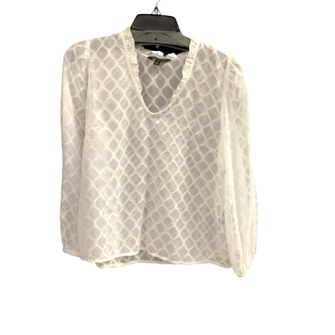 Top Long Sleeve By Banana Republic In White, Size: S