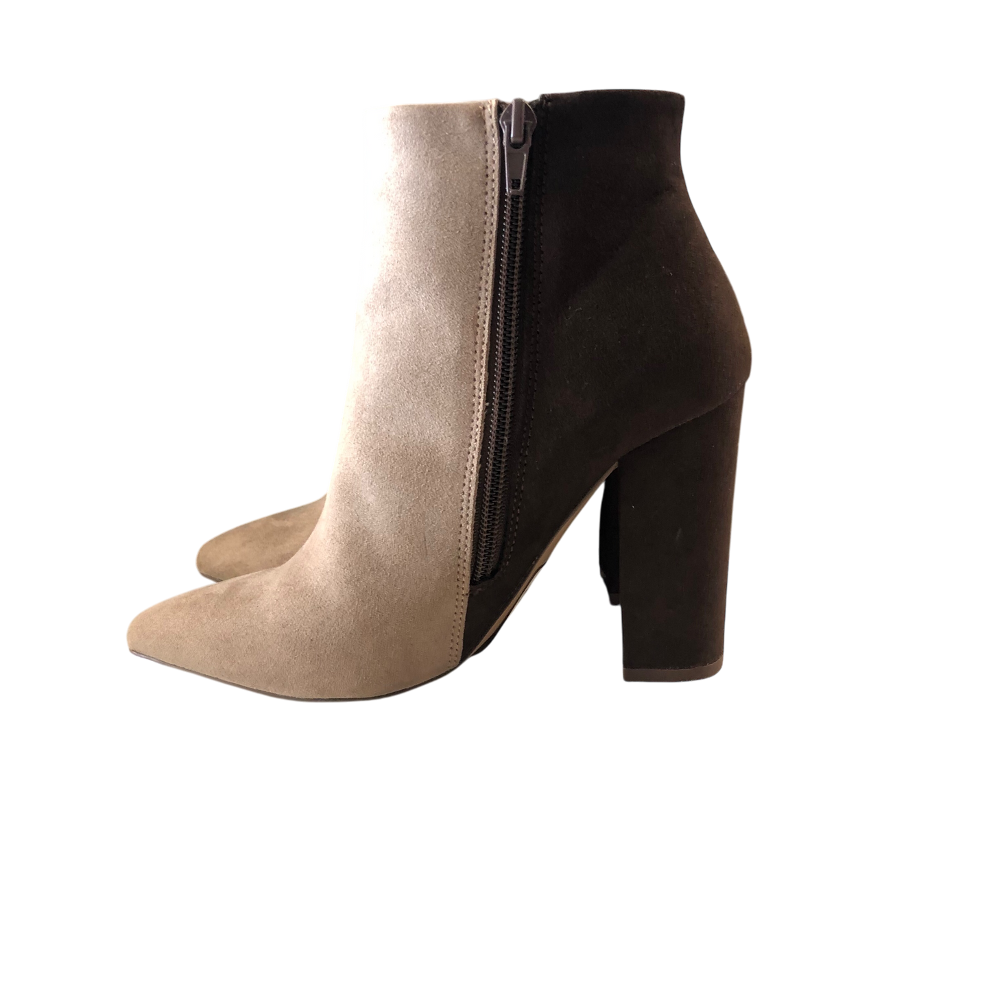 Boots Ankle Heels By Just Fab In Brown, Size: 6