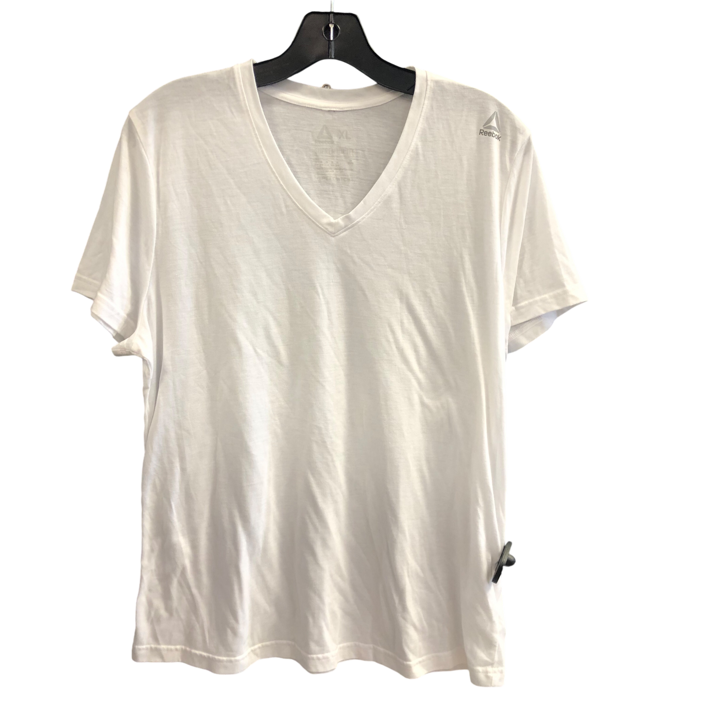 Athletic Top Short Sleeve By Reebok In White, Size: Xl