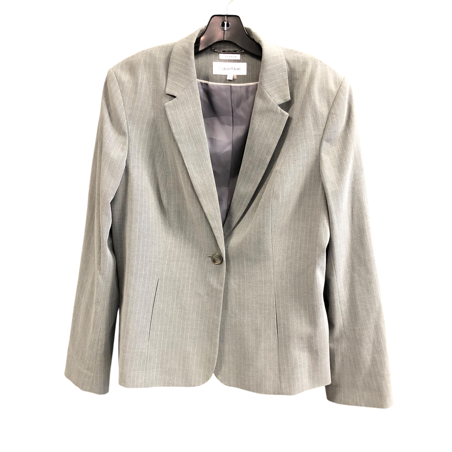 Blazer By Calvin Klein In Grey, Size: 16