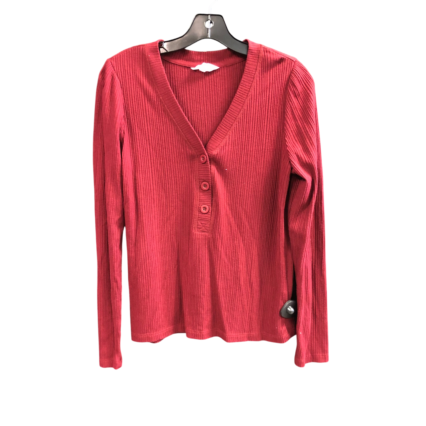 Top Long Sleeve By Nicole Miller In Red, Size: L