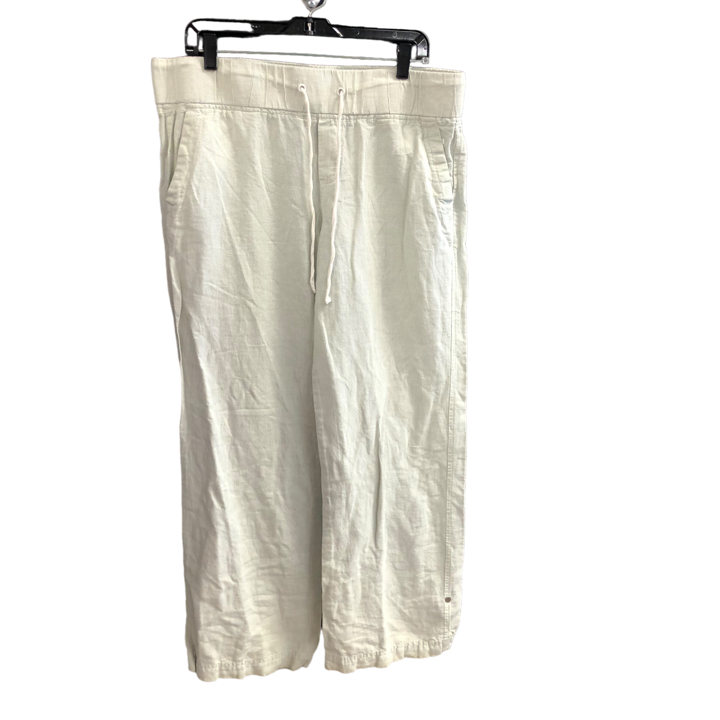 Green & White Pants Linen Cmc, Size L