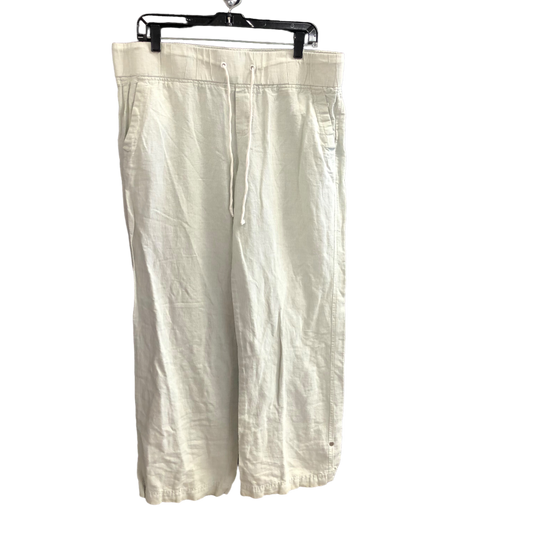 Green & White Pants Linen Cmc, Size L