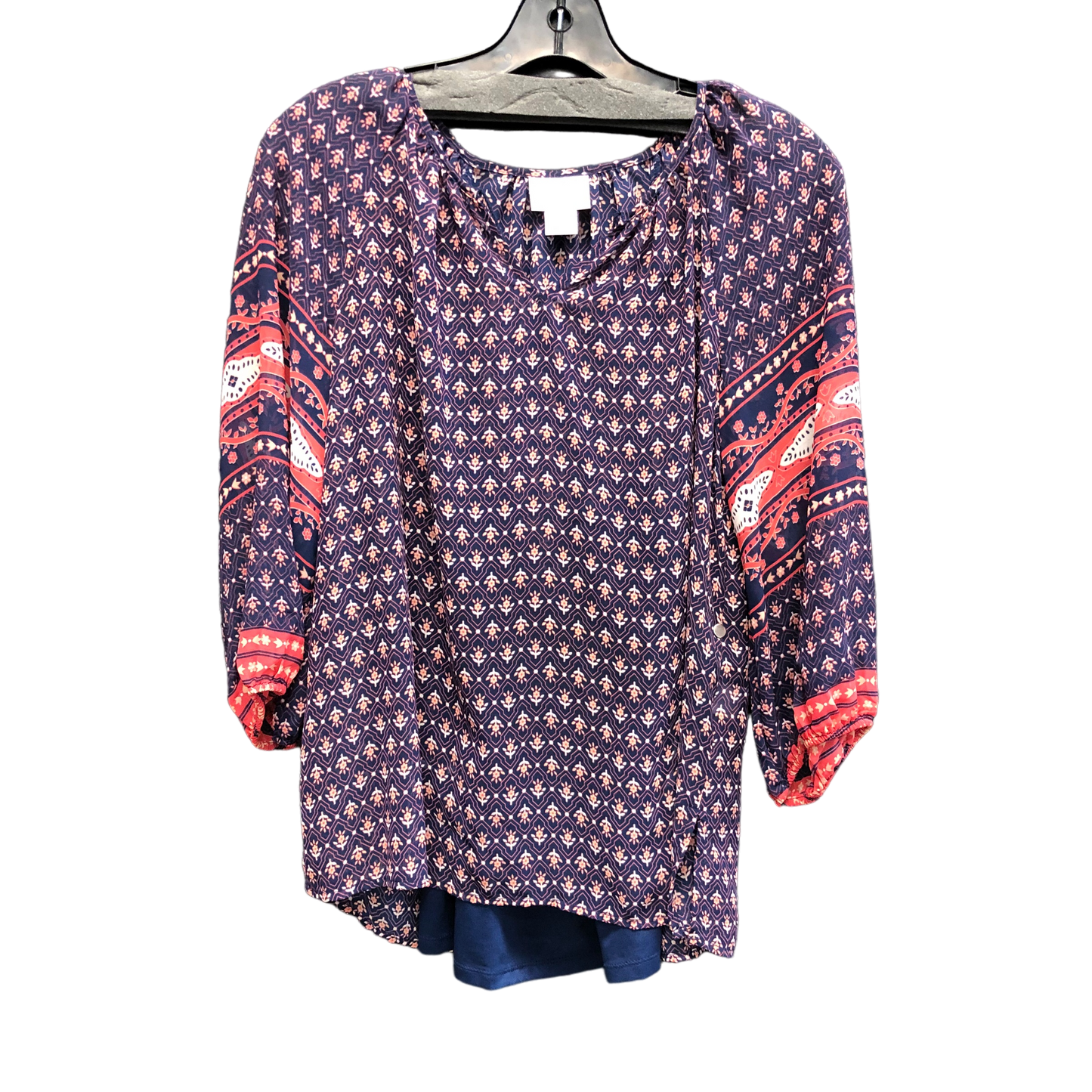 Navy Top Long Sleeve Liz Claiborne, Size S