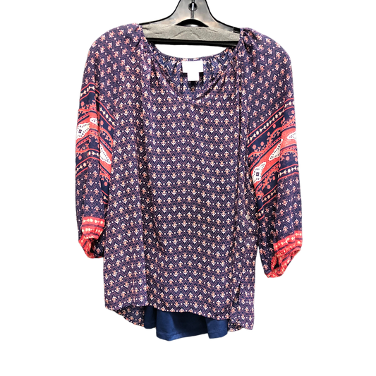 Navy Top Long Sleeve Liz Claiborne, Size S