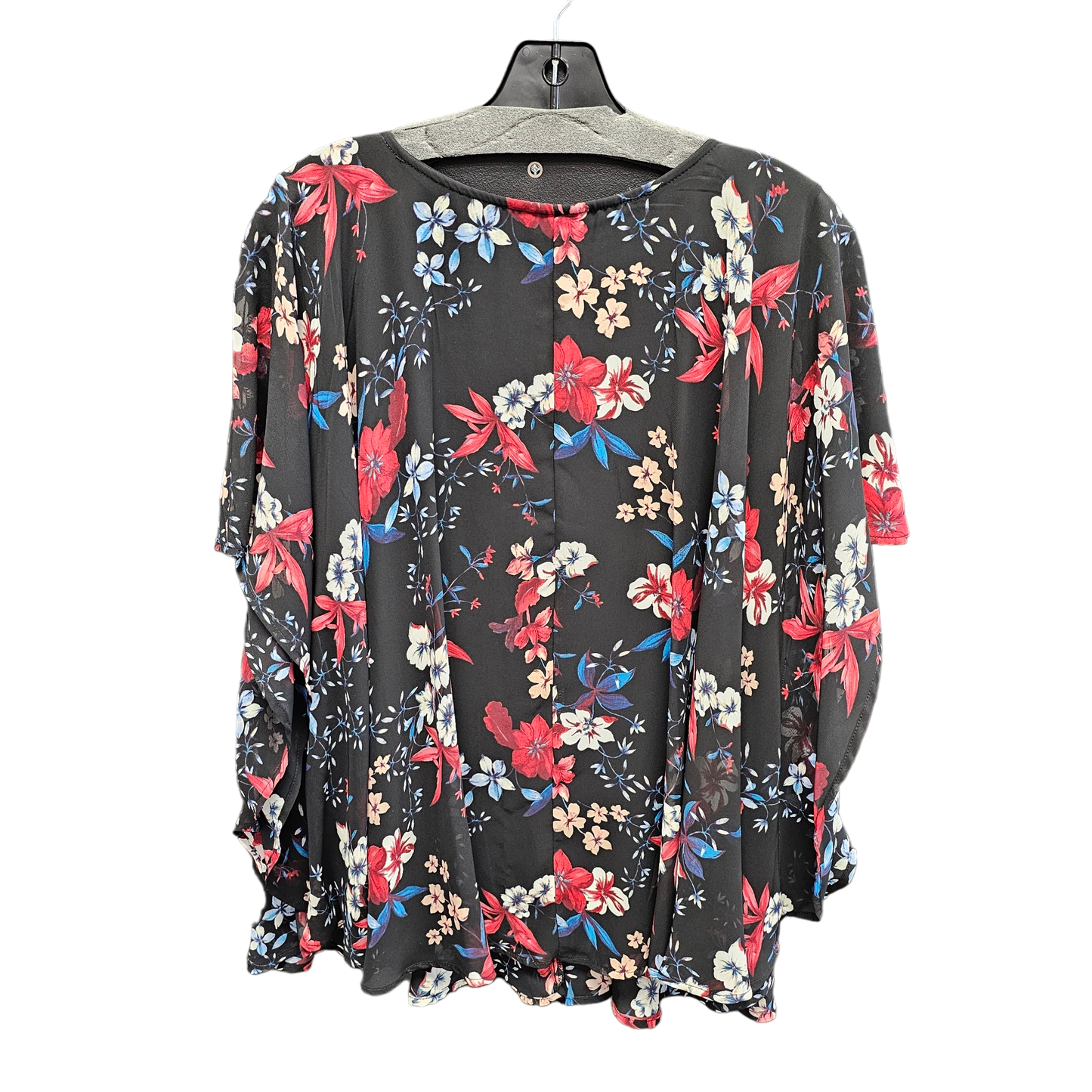 Floral Print Top Short Sleeve Liz Claiborne, Size 1x